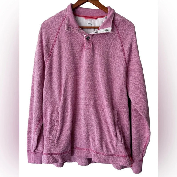 Tommy Bahama Other - Tommy Bahama Men’s textured cotton knit button pocket red button sweater medium
